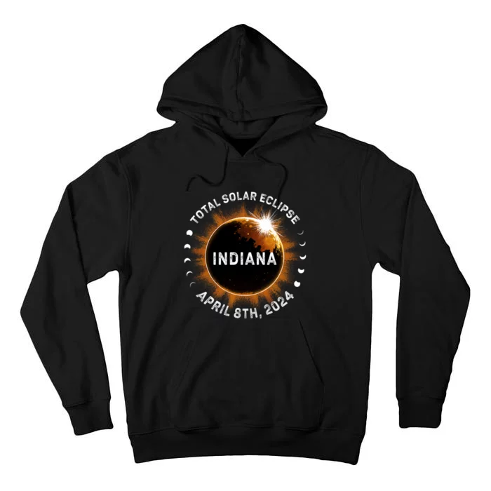 Total Solar Eclipse Path Of Totality April 8th 2024 Indiana Tall Hoodie