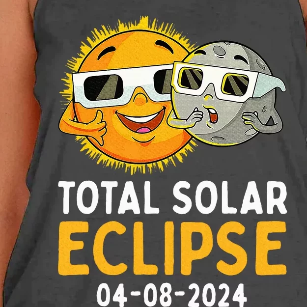 Total Solar Eclipse April 8 2024 Women's Knotted Racerback Tank