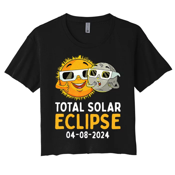 Total Solar Eclipse April 8 2024 Women's Crop Top Tee