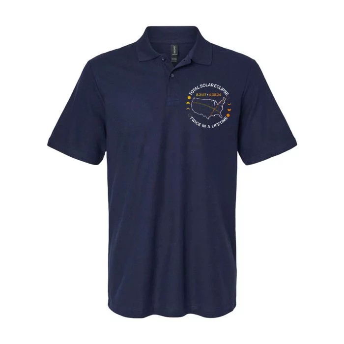 Total Solar Eclipse Twice In A Lifetime Aug 21 2017 April 08 2024 Softstyle Adult Sport Polo