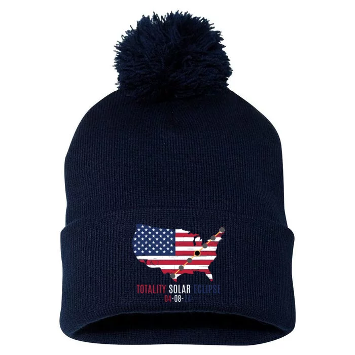 Total Solar Eclipse 2024 April 8 2024 Rare Celestial Eclipse Totality 2024 Pom Pom 12in Knit Beanie