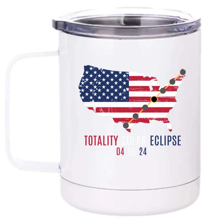 Total Solar Eclipse 2024 April 8 2024 Rare Celestial Eclipse Totality 2024 Front & Back 12oz Stainless Steel Tumbler Cup