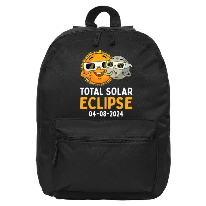 Total Solar Eclipse 2024 Glasses Funny Sun Moon 16 in Basic Backpack