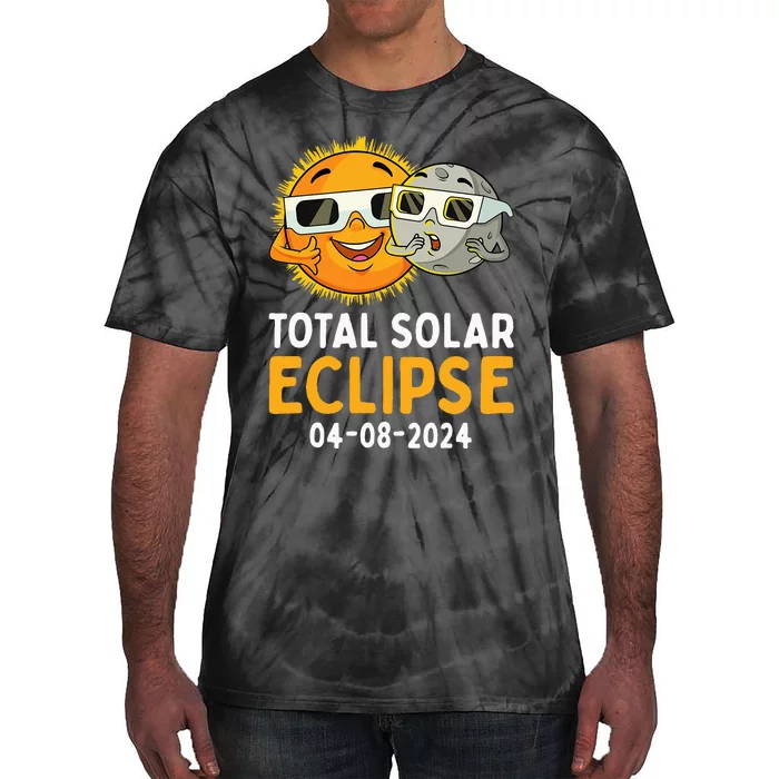 Total Solar Eclipse 2024 Glasses Funny Sun Moon Tie-Dye T-Shirt