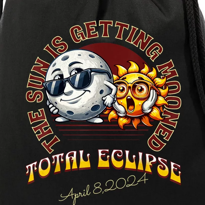 Total Solar Eclipse Chase 2024 Sun Is Getting Mooned Drawstring Bag