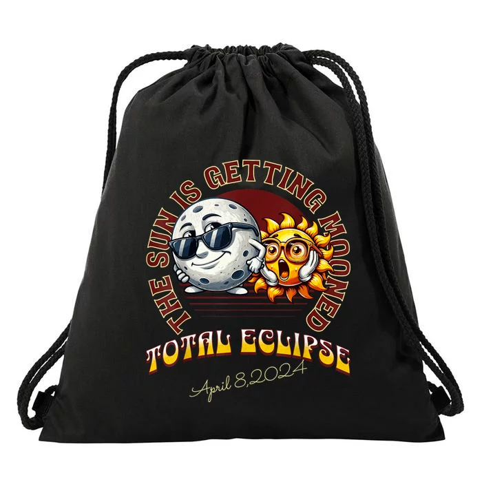 Total Solar Eclipse Chase 2024 Sun Is Getting Mooned Drawstring Bag