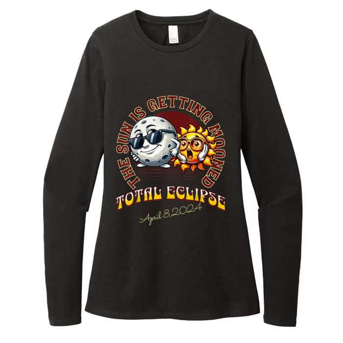 Total Solar Eclipse Chase 2024 Sun Is Getting Mooned Womens CVC Long Sleeve Shirt