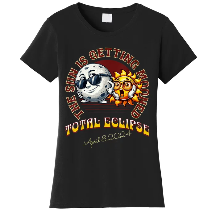 Total Solar Eclipse Chase 2024 Sun Is Getting Mooned Women's T-Shirt