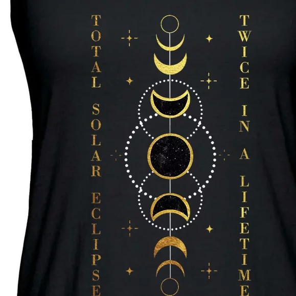 Total Solar Eclipse Twice In Lifetime April 08 2024 Gift Design Ladies Essential Flowy Tank