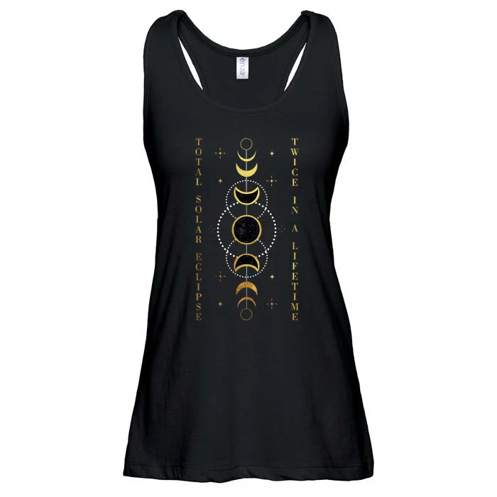 Total Solar Eclipse Twice In Lifetime April 08 2024 Gift Design Ladies Essential Flowy Tank