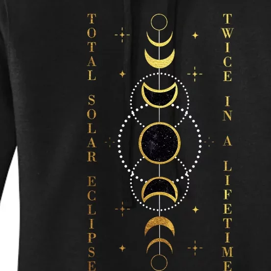 Total Solar Eclipse Twice In Lifetime April 08 2024 Gift Design Women's Pullover Hoodie