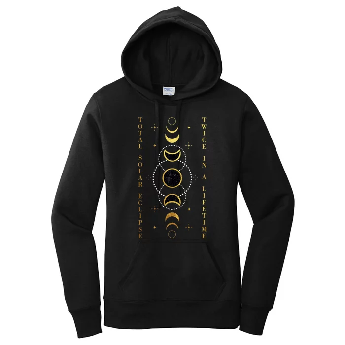 Total Solar Eclipse Twice In Lifetime April 08 2024 Gift Design Women's Pullover Hoodie