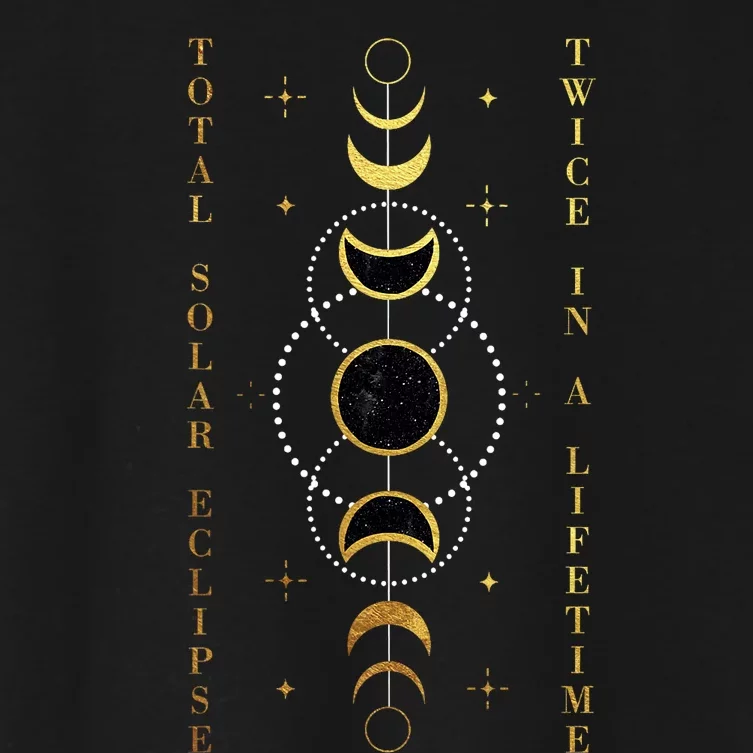 Total Solar Eclipse Twice In Lifetime April 08 2024 Gift Design Women's Crop Top Tee