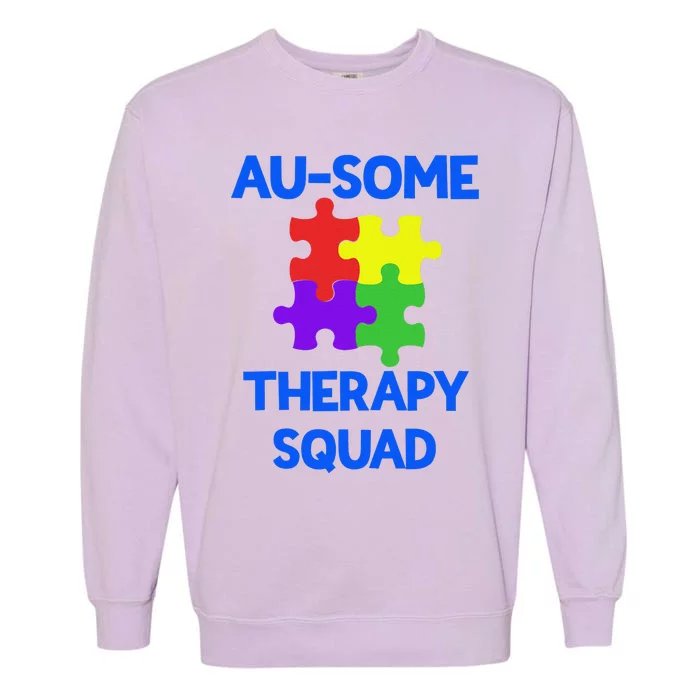 Therapy Squad Embrace Awesome Autism Awareness Garment-Dyed Sweatshirt