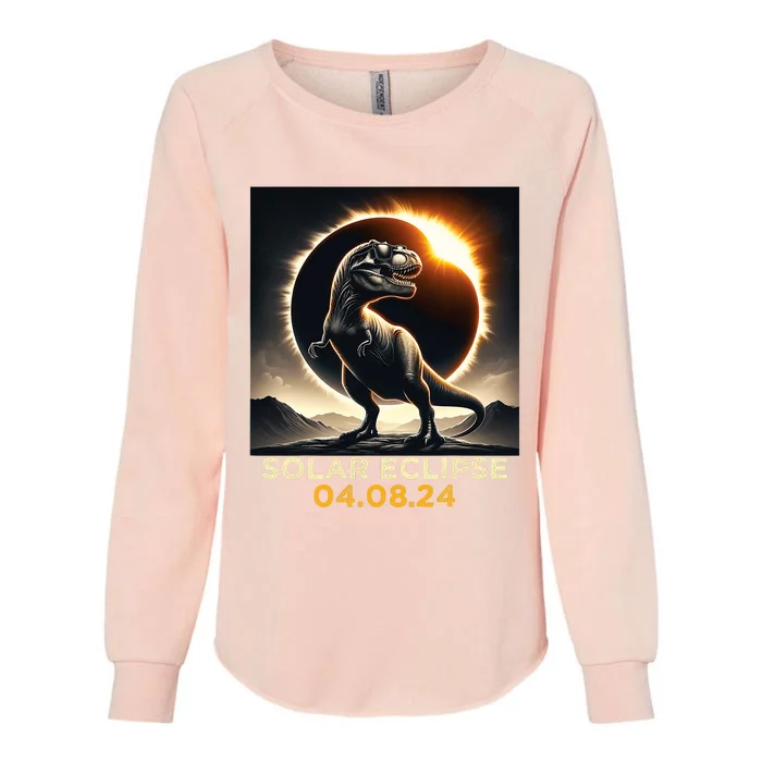 Total Solar Eclipse Trex April 8 2024 America Solar Eclipse Womens California Wash Sweatshirt