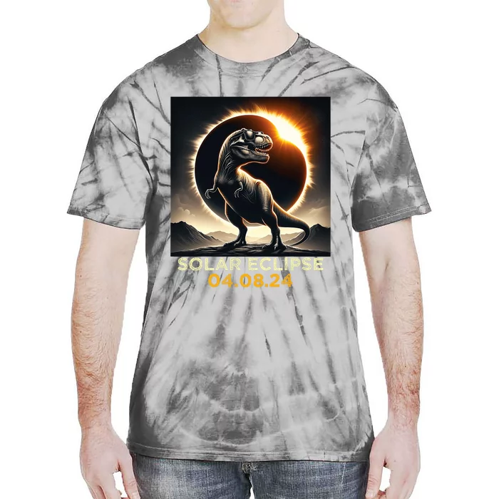 Total Solar Eclipse Trex April 8 2024 America Solar Eclipse Tie-Dye T-Shirt