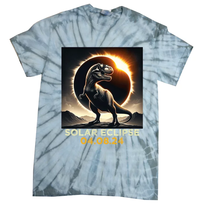 Total Solar Eclipse Trex April 8 2024 America Solar Eclipse Tie-Dye T-Shirt