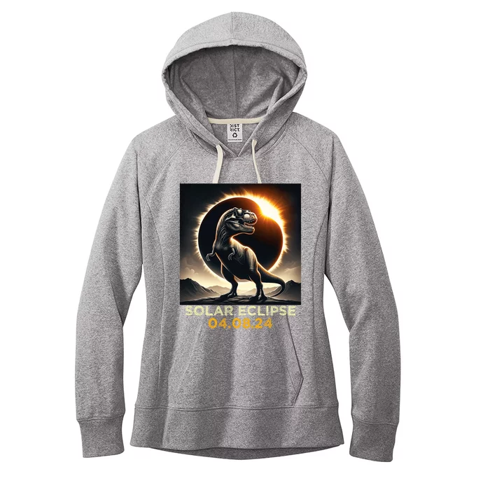 Total Solar Eclipse Trex April 8 2024 America Solar Eclipse Women's Fleece Hoodie