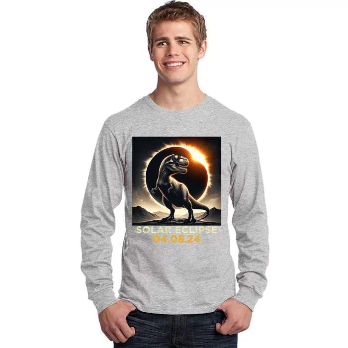 Total Solar Eclipse Trex April 8 2024 America Solar Eclipse Tall Long Sleeve T-Shirt