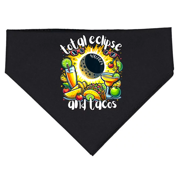 Total Solar Eclipse And Tacos 8th April 2024 USA-Made Doggie Bandana