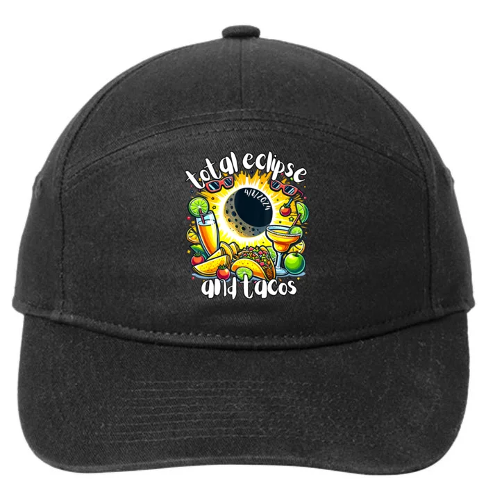 Total Solar Eclipse And Tacos 8th April 2024 7-Panel Snapback Hat