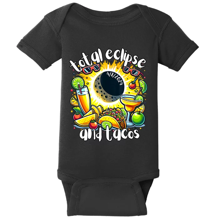 Total Solar Eclipse And Tacos 8th April 2024 Baby Bodysuit