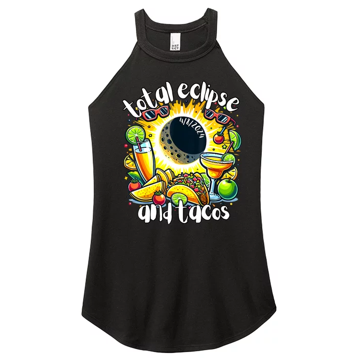 Total Solar Eclipse And Tacos 8th April 2024 Women’s Perfect Tri Rocker Tank