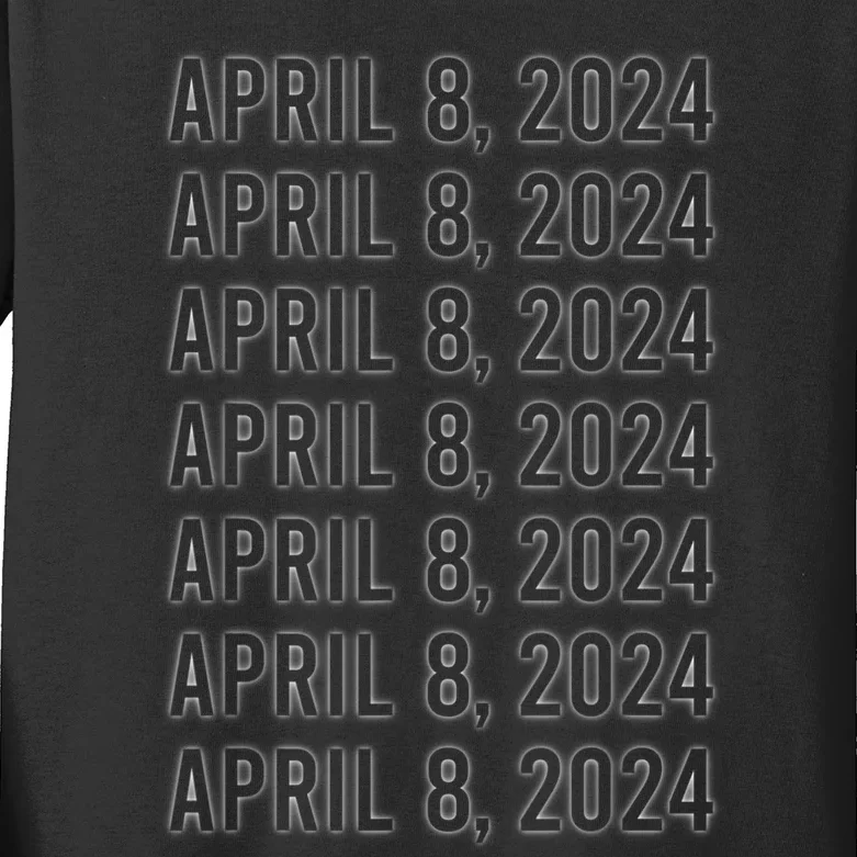 Total Solar Eclipse April 8 2024 Totality Kids Long Sleeve Shirt