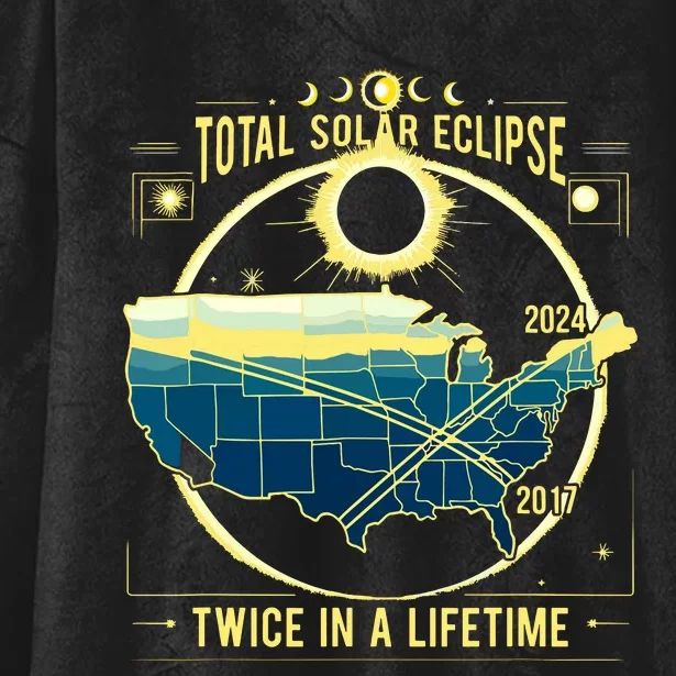 Total Solar Eclipse Twice In A Lifetime 2024 Hooded Wearable Blanket