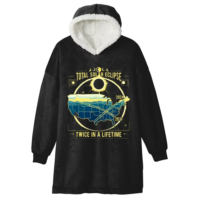 Total Solar Eclipse Twice In A Lifetime 2024 Hooded Wearable Blanket