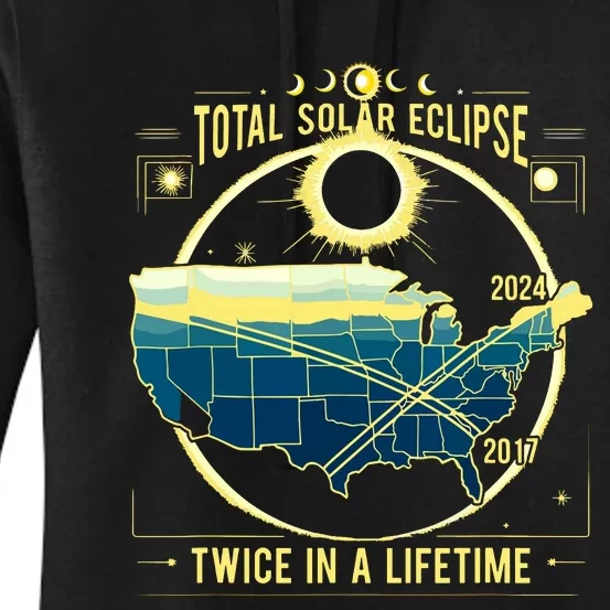 Total Solar Eclipse Twice In A Lifetime 2024 Women's Pullover Hoodie