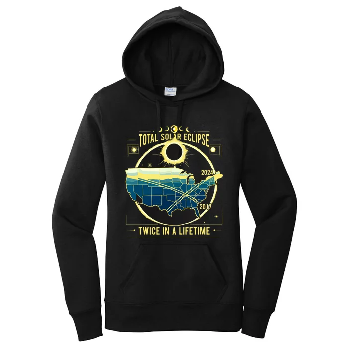 Total Solar Eclipse Twice In A Lifetime 2024 Women's Pullover Hoodie