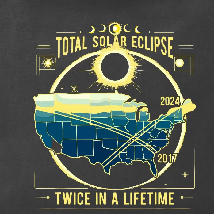 Total Solar Eclipse Twice In A Lifetime 2024 Zip Tote Bag