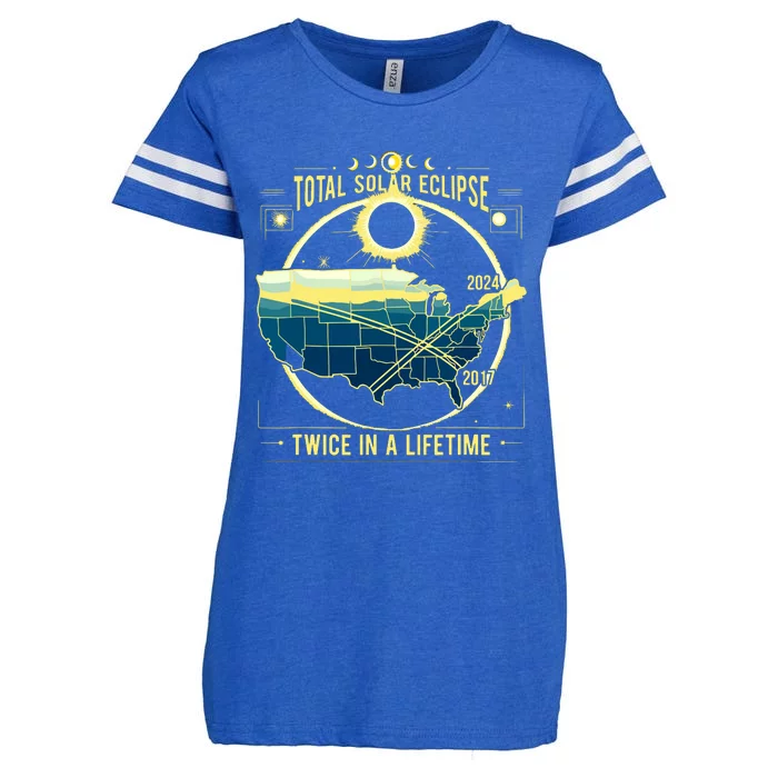 Total Solar Eclipse Twice In A Lifetime 2024 Enza Ladies Jersey Football T-Shirt