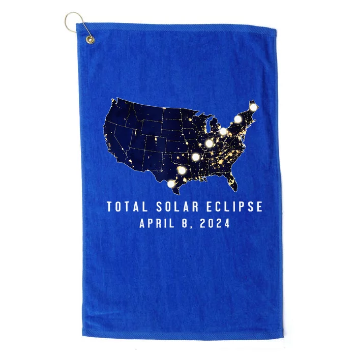 Total Solar Eclipse Map Of The Usa 4.08.2024 Platinum Collection Golf Towel