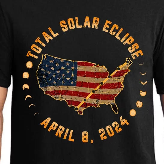 Total Solar Eclipse America April 8 2024 Usa Map Totality Pajama Set