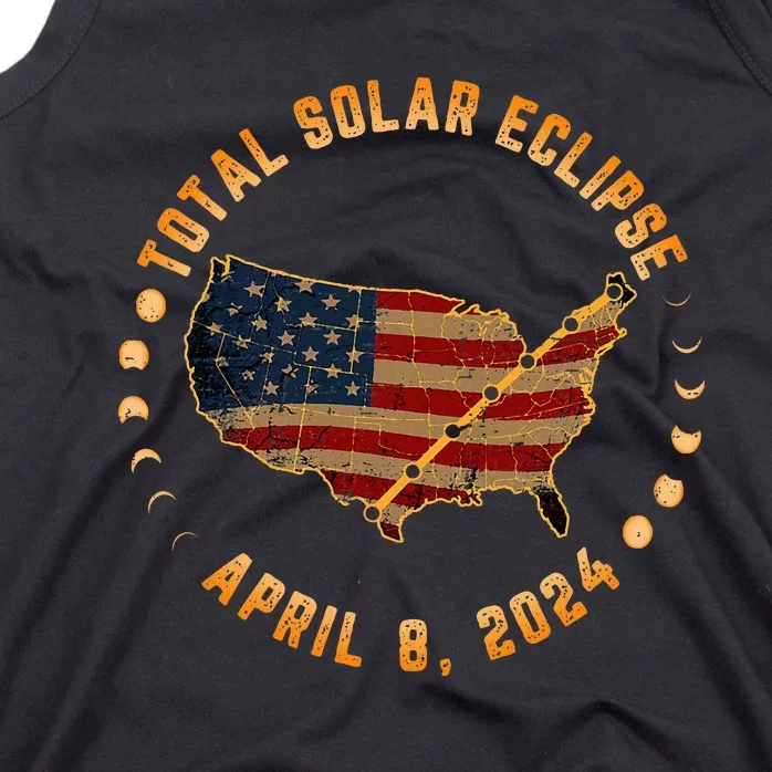 Total Solar Eclipse America April 8 2024 Usa Map Totality Tank Top