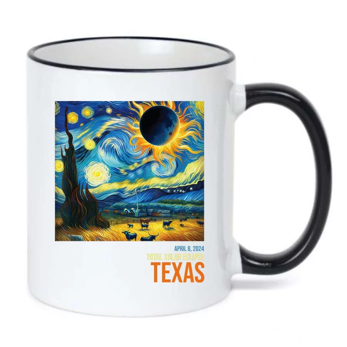 Total Solar Eclipse 2024 Texas Painting Black Color Changing Mug