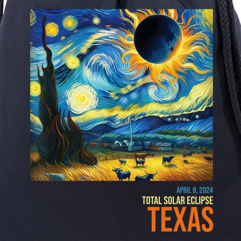 Total Solar Eclipse 2024 Texas Painting Drawstring Bag