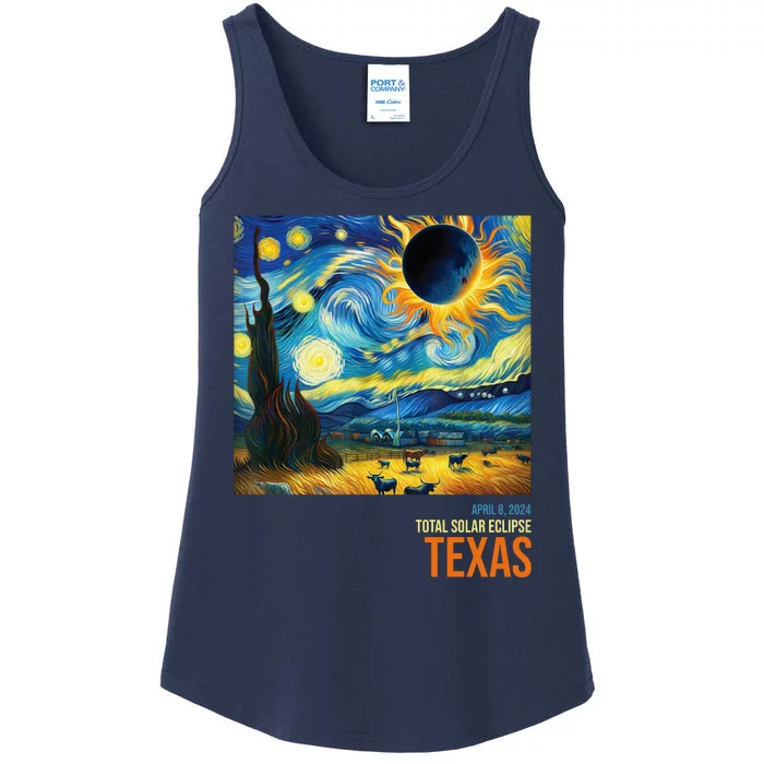 Total Solar Eclipse 2024 Texas Painting Ladies Essential Tank