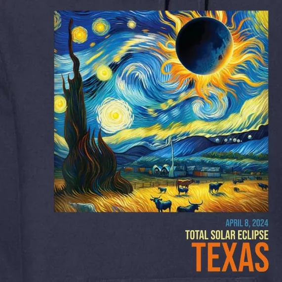 Total Solar Eclipse 2024 Texas Painting Premium Hoodie