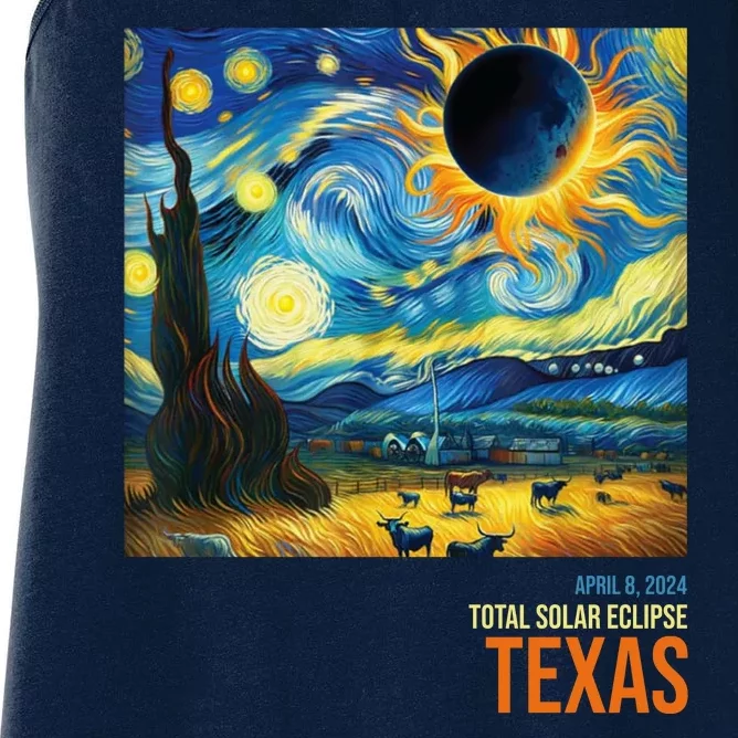 Total Solar Eclipse 2024 Texas Painting Women's Racerback Tank