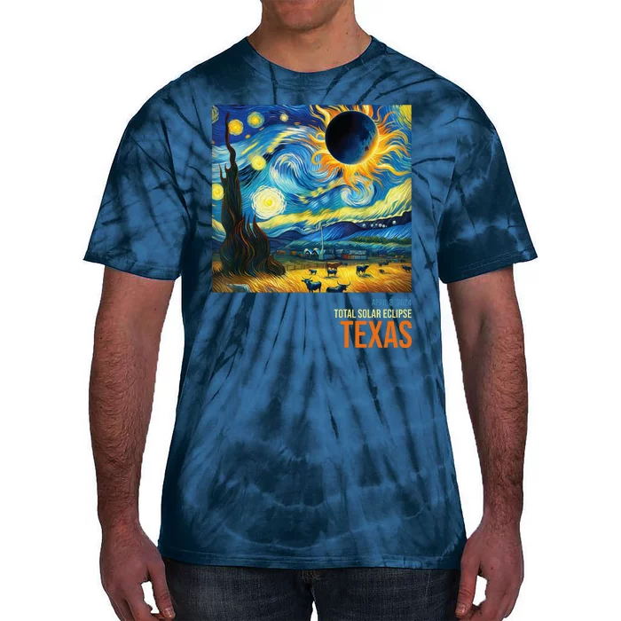 Total Solar Eclipse 2024 Texas Painting Tie-Dye T-Shirt