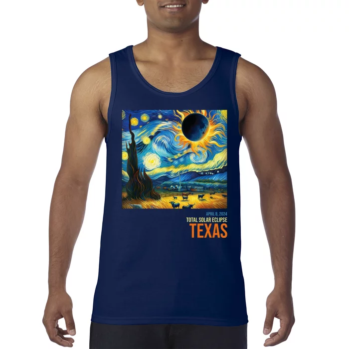 Total Solar Eclipse 2024 Texas Painting Tank Top