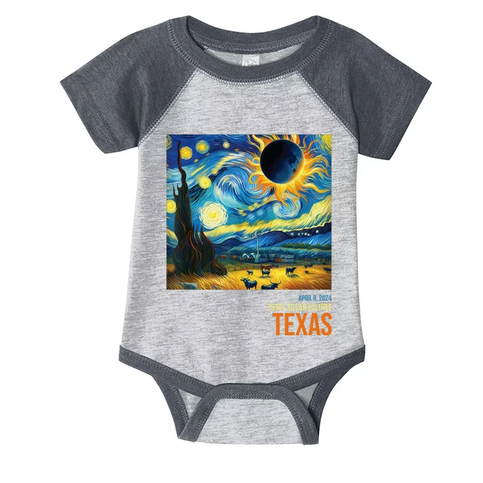 Total Solar Eclipse 2024 Texas Painting Infant Baby Jersey Bodysuit