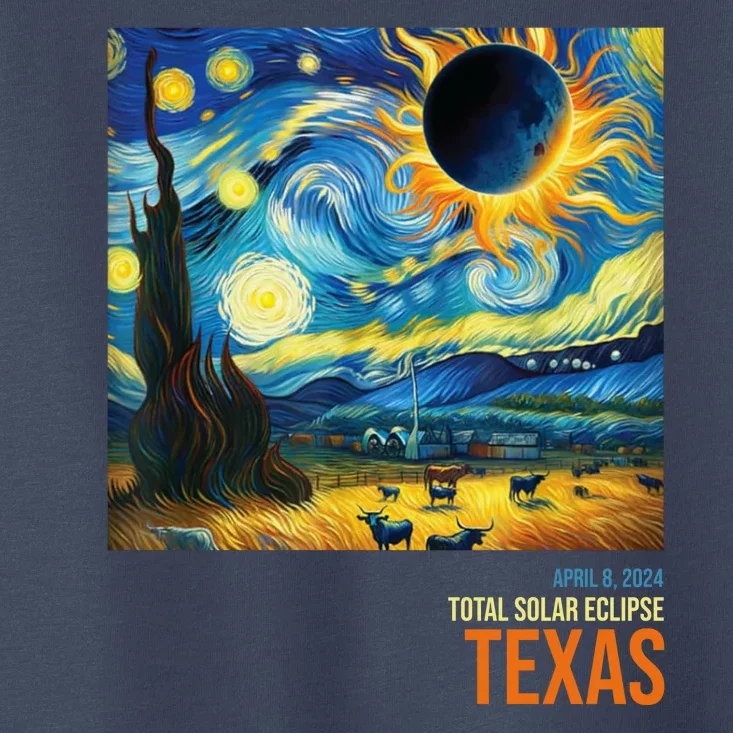 Total Solar Eclipse 2024 Texas Painting Toddler T-Shirt