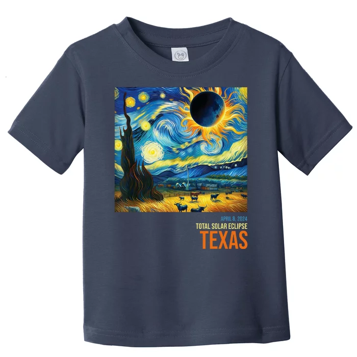 Total Solar Eclipse 2024 Texas Painting Toddler T-Shirt