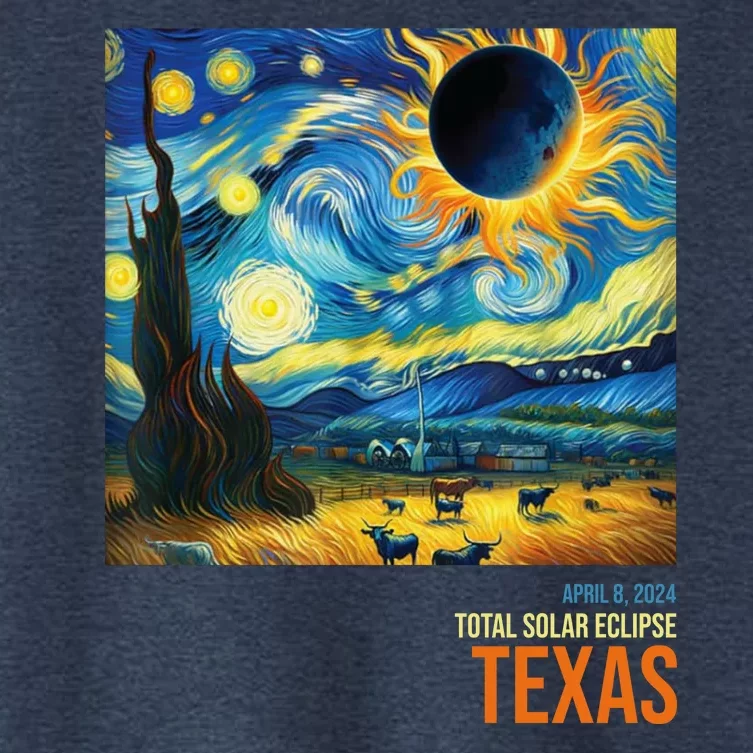 Total Solar Eclipse 2024 Texas Painting Women's Crop Top Tee