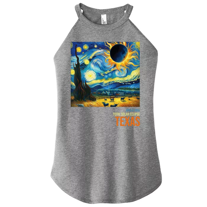 Total Solar Eclipse 2024 Texas Painting Women’s Perfect Tri Rocker Tank