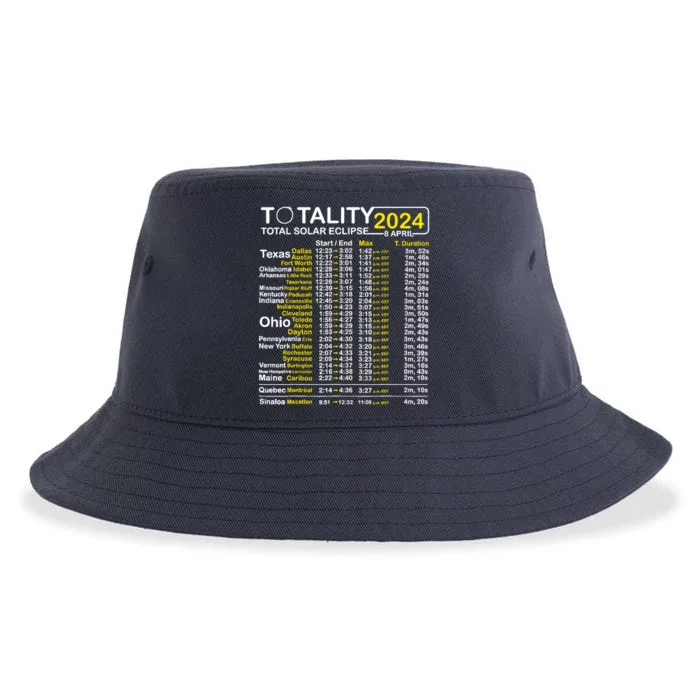 Total Solar Eclipse 2024 Time - April 8 Path Of The Eclipse Sustainable Bucket Hat